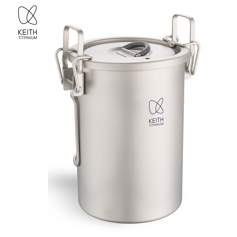 Camping Cooking Hardware - KEITH Pure Titanium Rice Cooker, 900ml