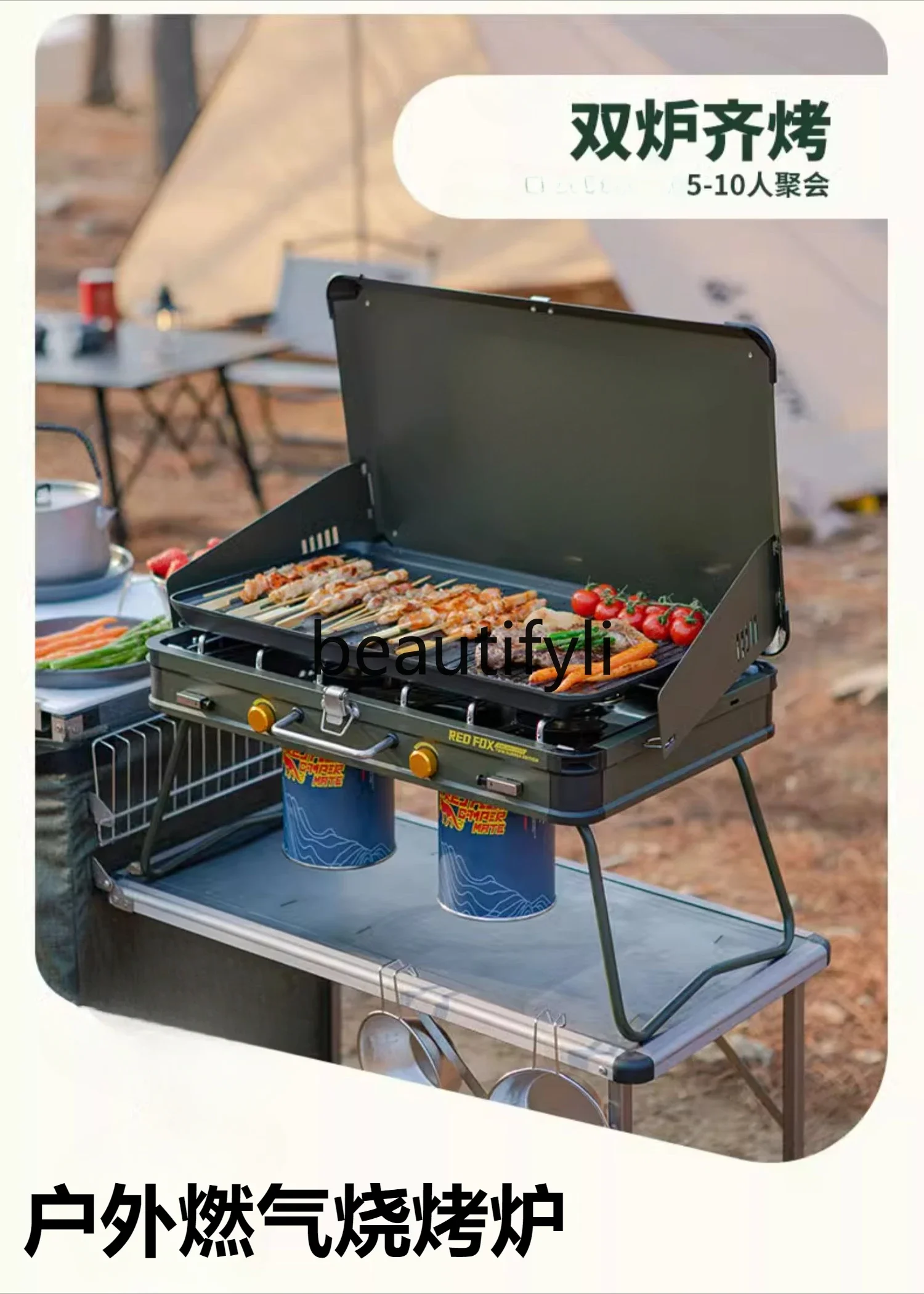 Z189 Double Head Gas Grill Coo - Camping Double Cooking Stove review and price