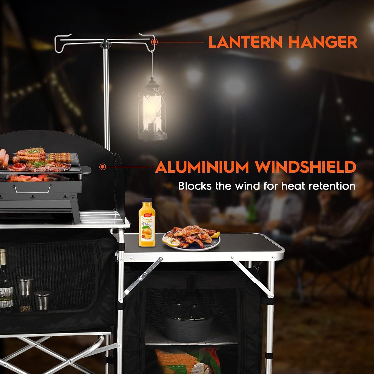 Custom Versatile 3 Cabinets Re - Camping Cooking Table With Windshield review and price