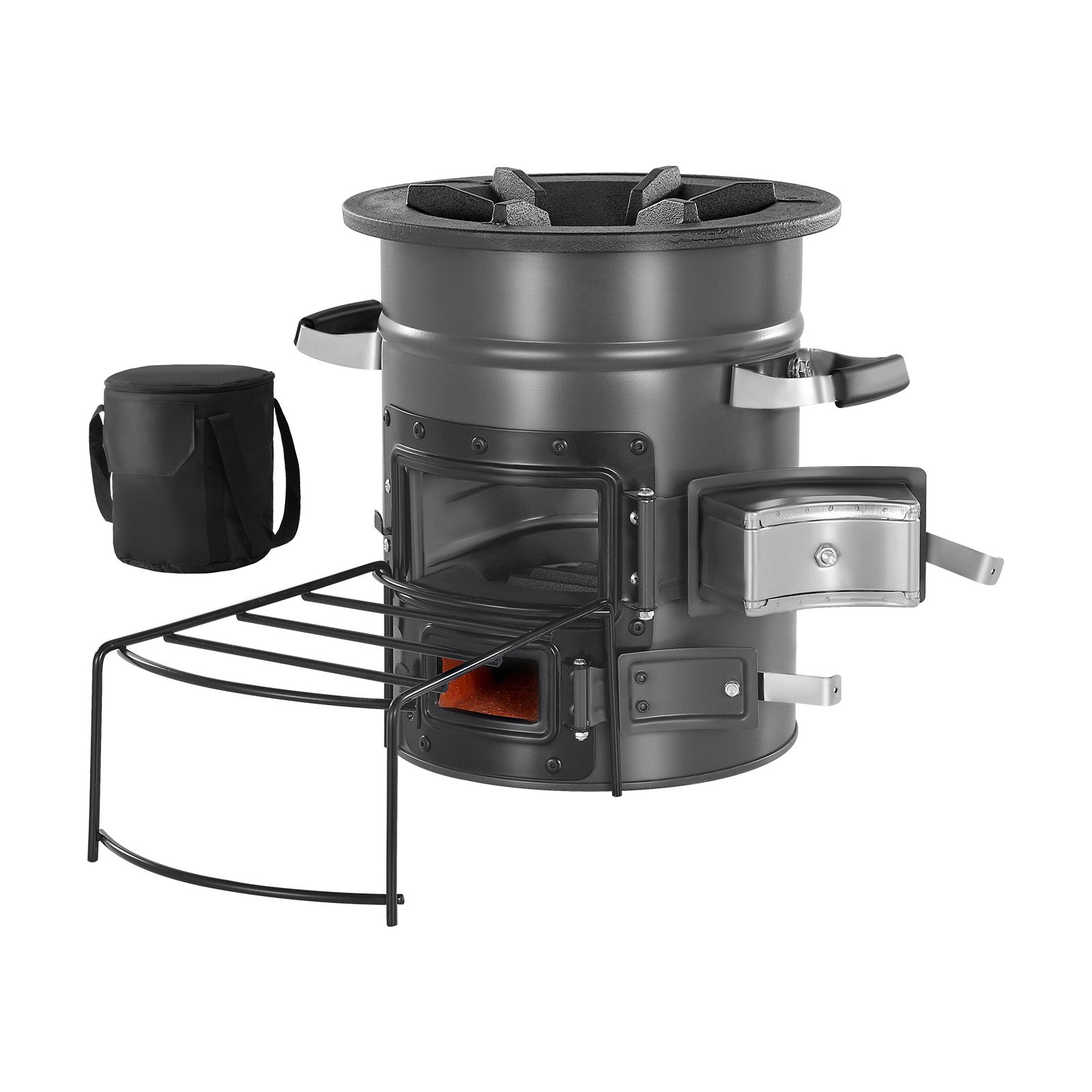 Camping Rocket Stove, Wood Bur - Camping Double Cooking Stove review and price