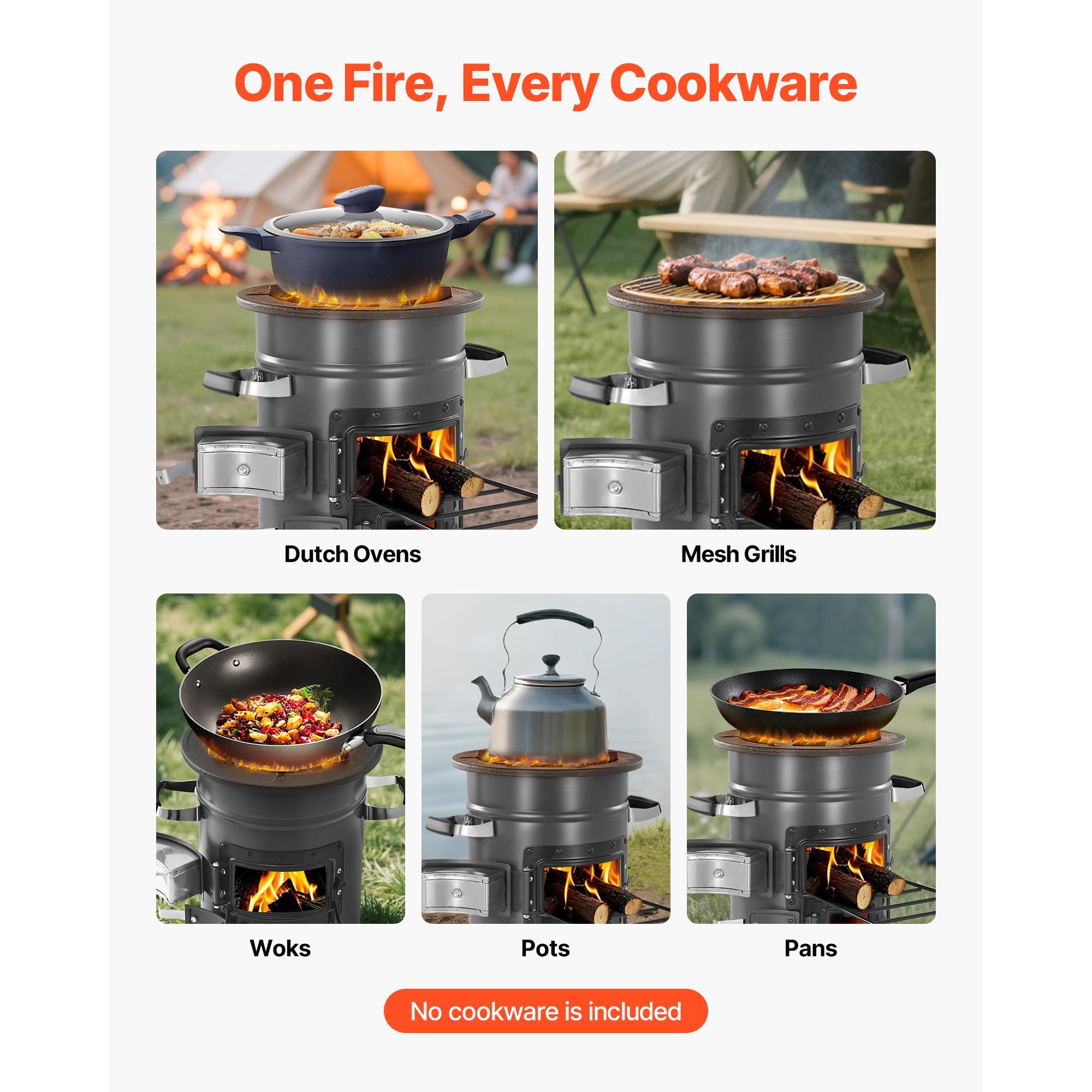 Camping Rocket Stove, Wood Bur - Camping Double Cooking Stove review and price