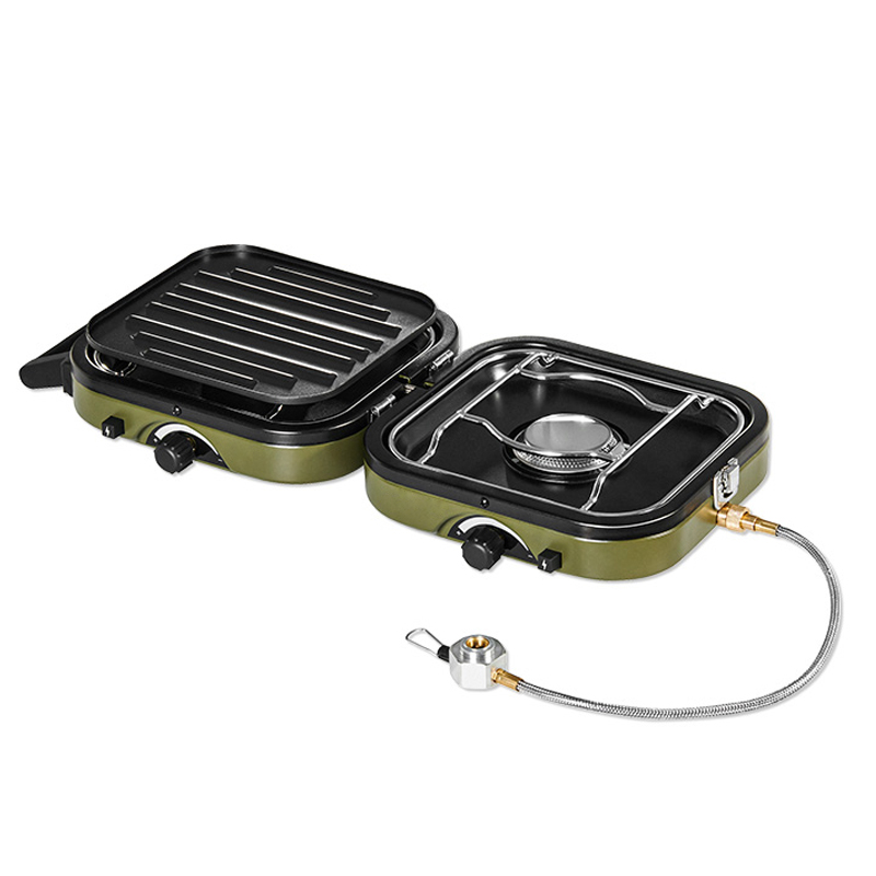 Folding Double Fire Gas Stove  - Camping Double Cooking Stove review and price