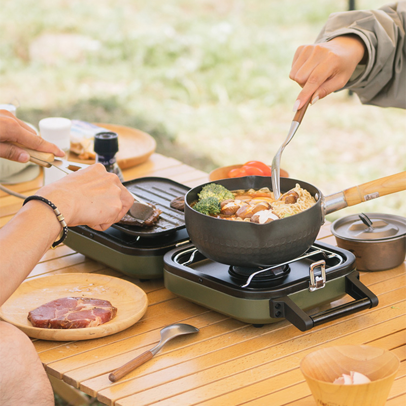 Folding Double Fire Gas Stove  - Camping Double Cooking Stove review and price