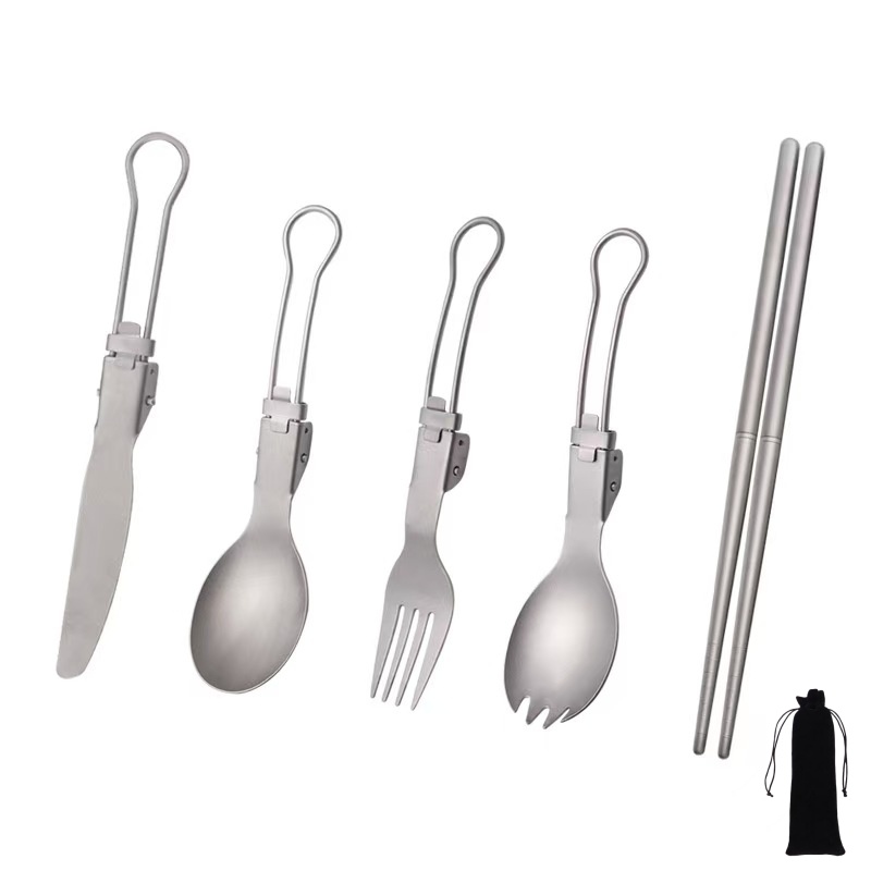 Titanium Foldable Utensil Set  - Camping Cooking Set Lightweight review and price