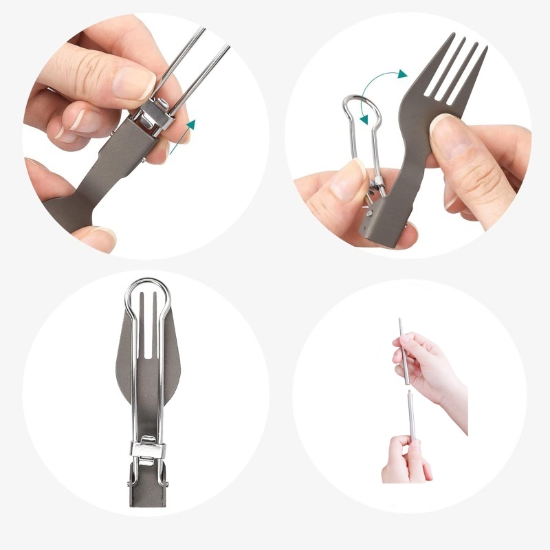 Titanium Foldable Utensil Set  - Camping Cooking Set Lightweight review and price
