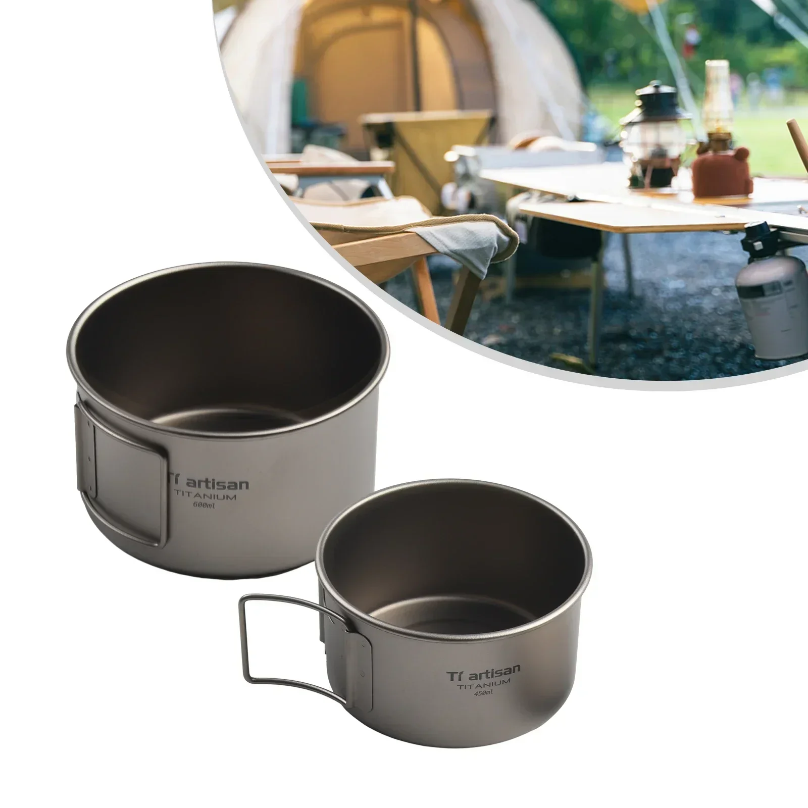 Titanium Bowl With Folding Han - Camping Cooking Hardware review and price