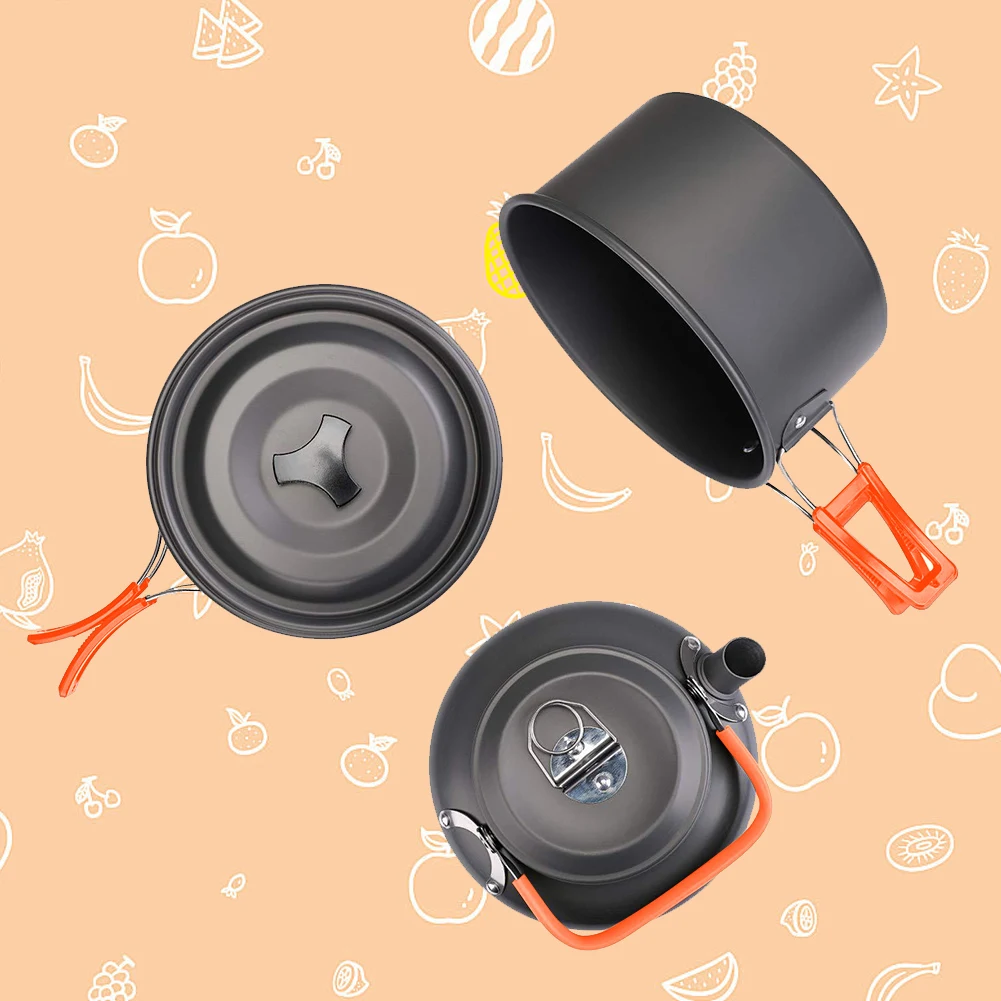 Camping Cookware Kit Kettle Po - Camping Cooking Set Lightweight review and price
