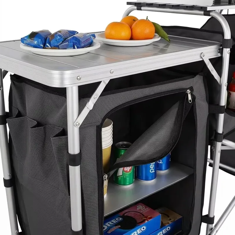 Wholesale Large Aluminum Outdo - Camping Cooking Table With Windshield review and price